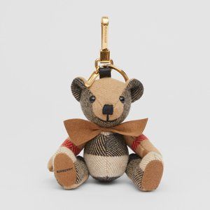 Beige Cashmere Vintage Check Thomas Bear Keychain